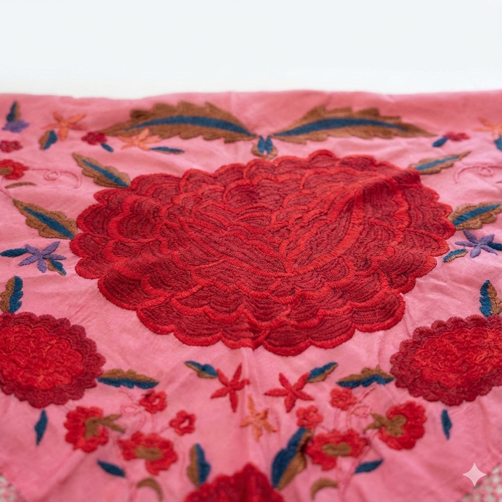 Mantoncillo Carmen Rosa y Rojo