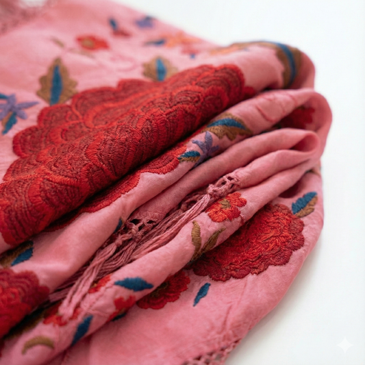 Mantoncillo Carmen Rosa y Rojo