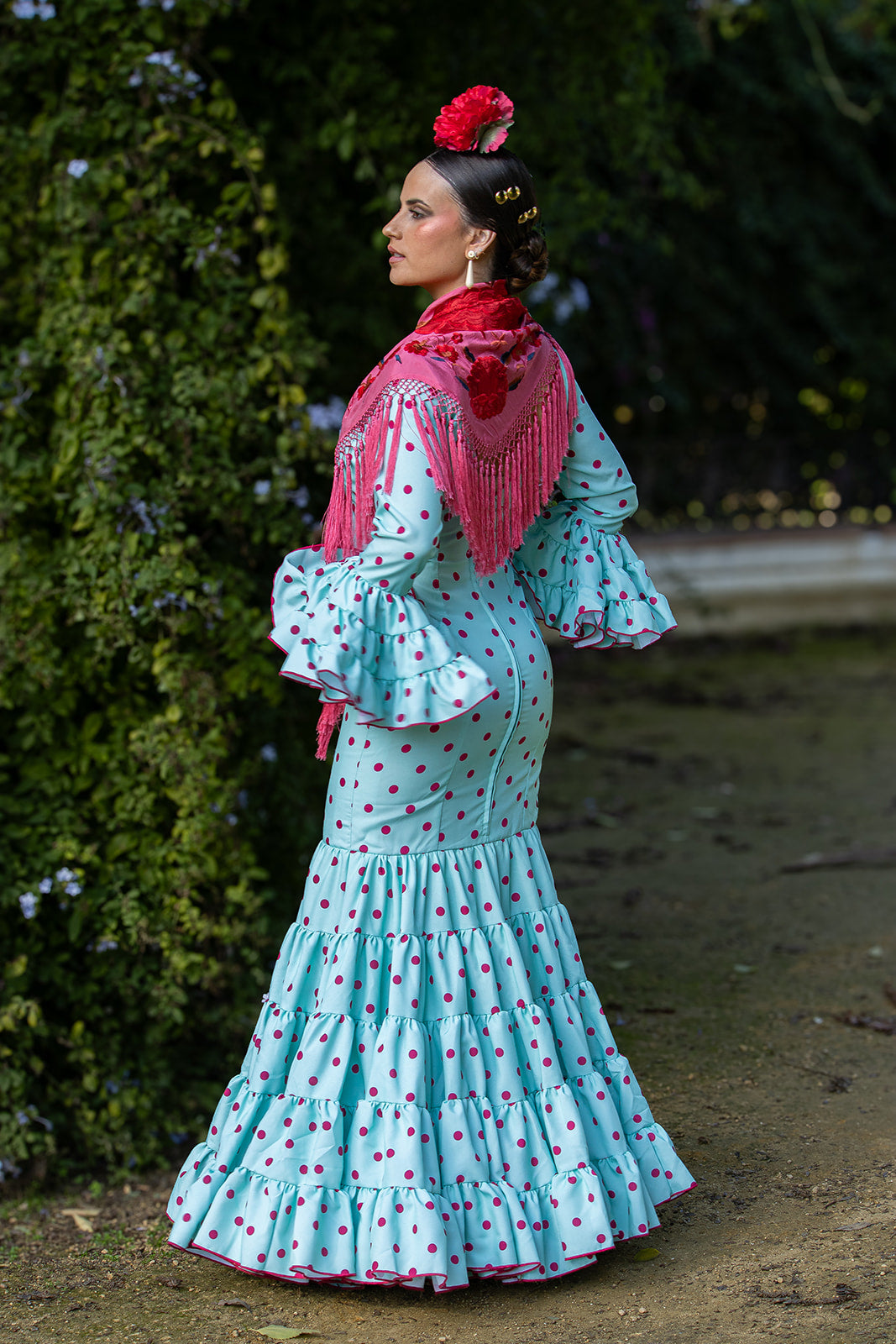 Modelo Canastera azul agua/rosa