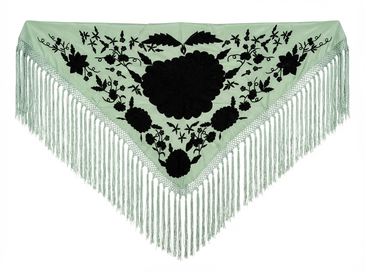 Mantoncillo Carmen Verde Jabonoso y Negro Azabache