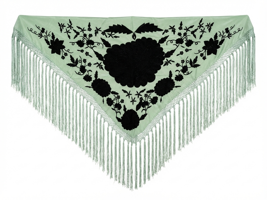 Mantoncillo Carmen Verde Jabonoso y Negro Azabache