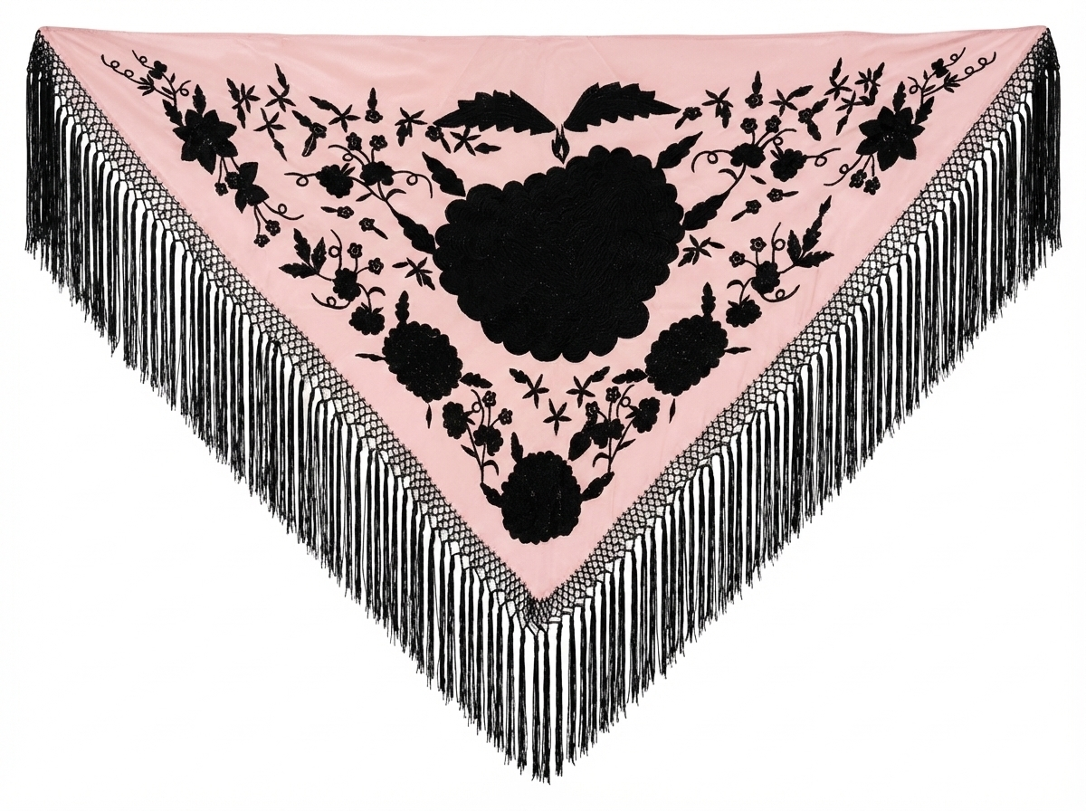 Mantoncillo Carmen Rosa Palo y Negro Azabache